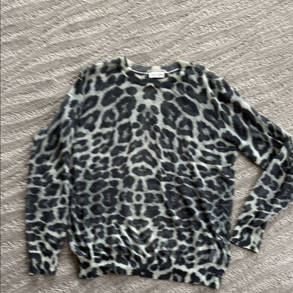 Dries Van Noten Animal Print Sweater - Black and Gray